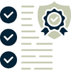 Data quality control shield icon