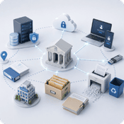 Risk assessment including physical records and third-party systems